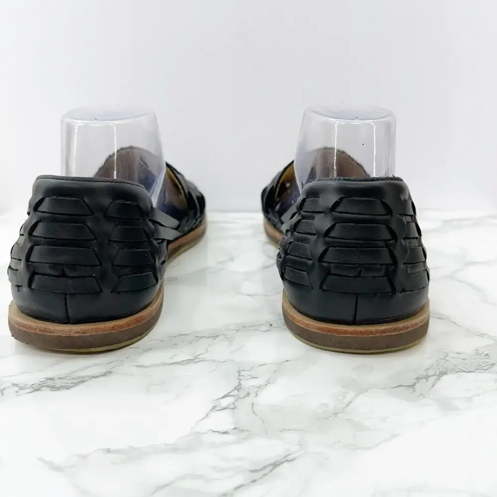Nisolo Men’s 9.5 Huarache Sandal Black Leather‎ Water Resistant Sandals